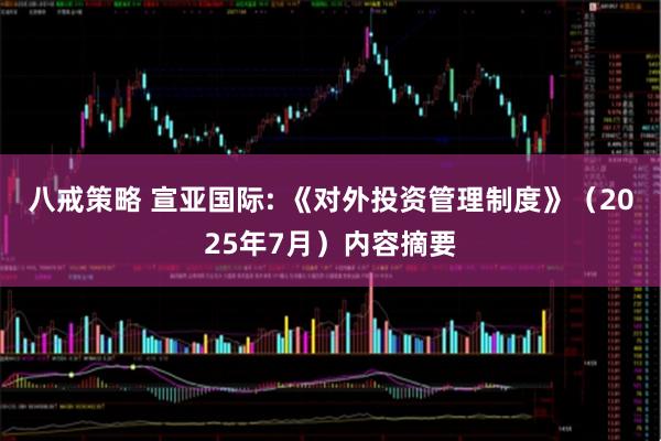 八戒策略 宣亚国际: 《对外投资管理制度》（2025年7月）内容摘要